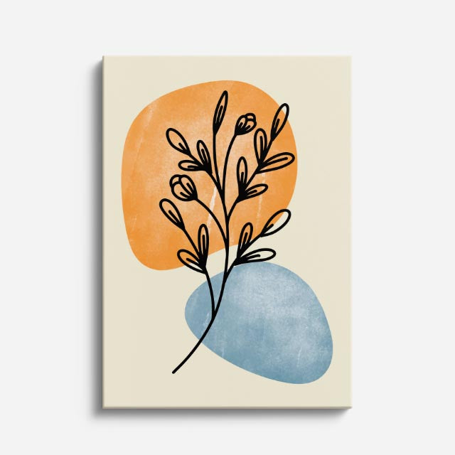 cuadro canvas floral y botanico tallo otonal estilo contemporaneo