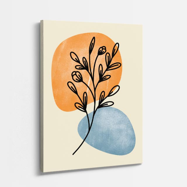 cuadro canvas floral y botanico tallo otonal estilo contemporaneo