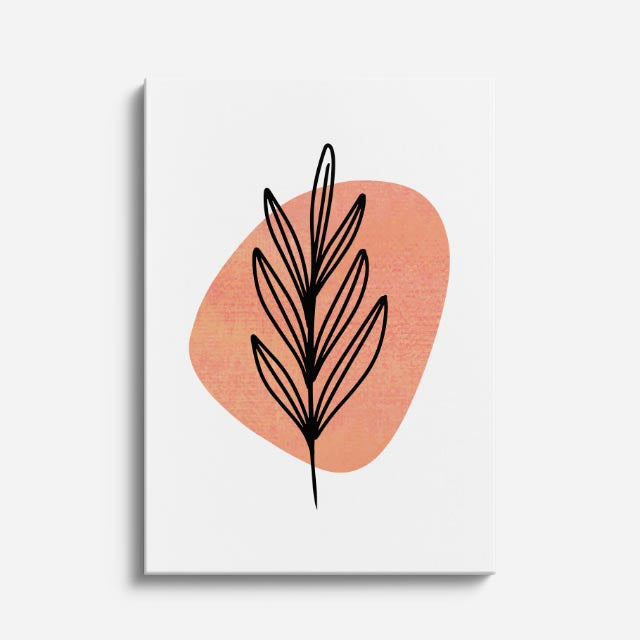 cuadro canvas floral y botanico espiga coral estilo contemporaneo