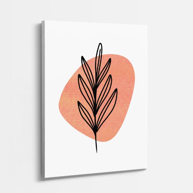 cuadro canvas floral y botanico espiga coral estilo contemporaneo