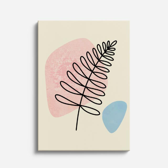 cuadro canvas floral y botanico helecho suave estilo contemporaneo