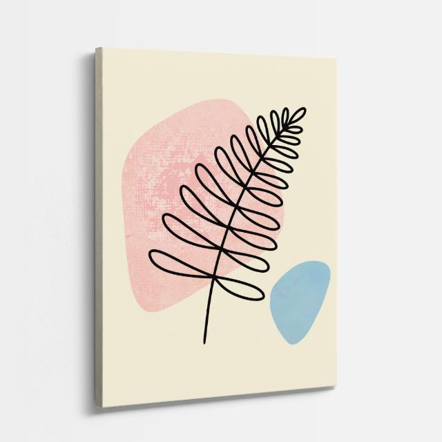 cuadro canvas floral y botanico helecho suave estilo contemporaneo
