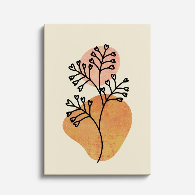 cuadro canvas floral y botanico botanica ambar estilo contemporaneo