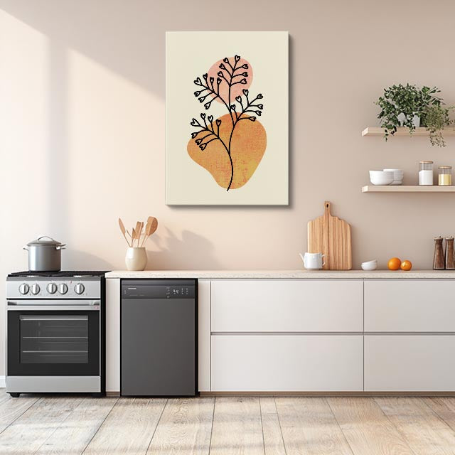 cuadro canvas floral y botanico botanica ambar estilo contemporaneo