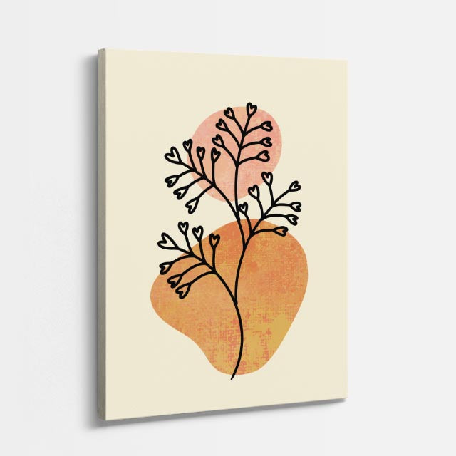 cuadro canvas floral y botanico botanica ambar estilo contemporaneo