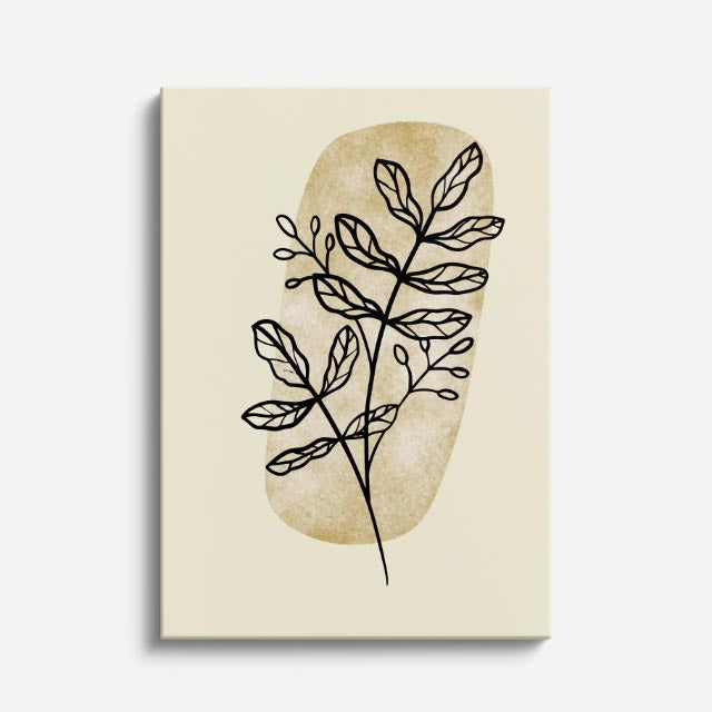 cuadro canvas floral y botanico hojas de arena estilo contemporaneo