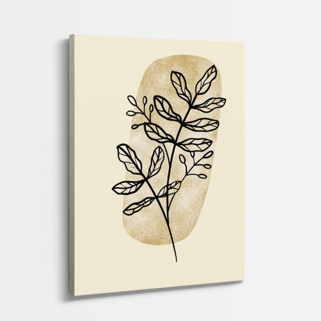 cuadro canvas floral y botanico hojas de arena estilo contemporaneo