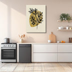 cuadro canvas floral y botanico rama mostaza estilo contemporaneo