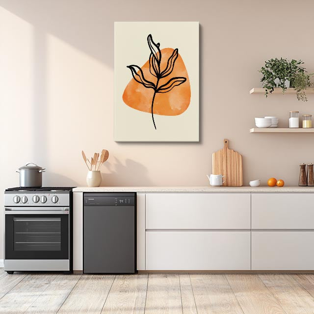 cuadro canvas floral y botanico tallo solar estilo contemporaneo