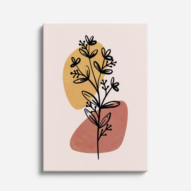 cuadro canvas floral y botanico rama otonal estilo contemporaneo