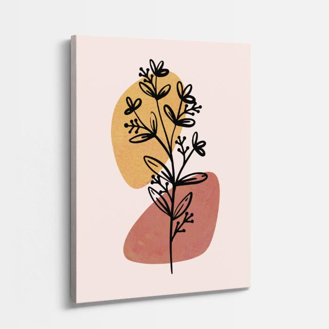 cuadro canvas floral y botanico rama otonal estilo contemporaneo