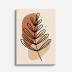 cuadro canvas floral y botanico hoja terracota estilo contemporaneo