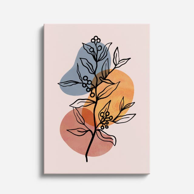 cuadro canvas floral y botanico floral terracota estilo contemporaneo