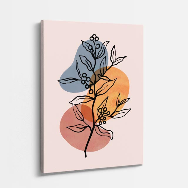cuadro canvas floral y botanico floral terracota estilo contemporaneo