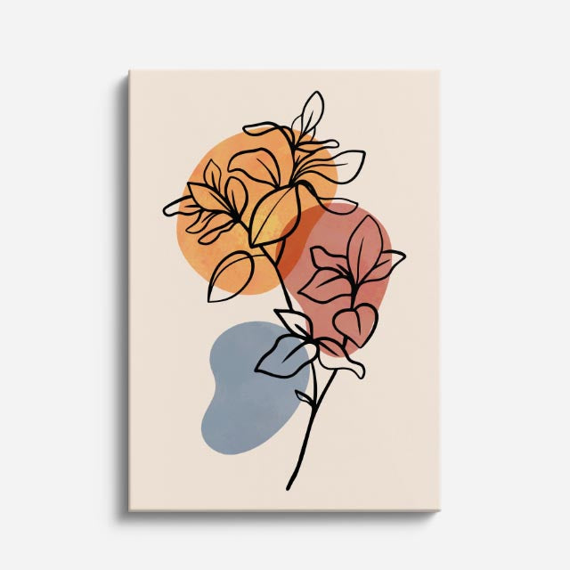 cuadro canvas floral y botanico rosa calida estilo contemporaneo