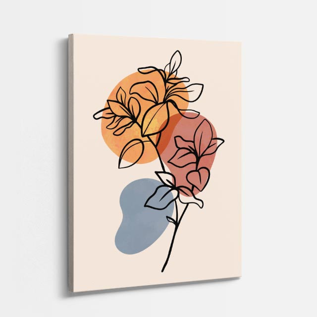 cuadro canvas floral y botanico rosa calida estilo contemporaneo