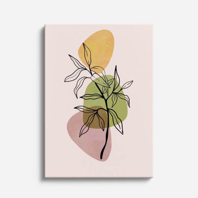 cuadro canvas floral y botanico jardin ocre estilo contemporaneo