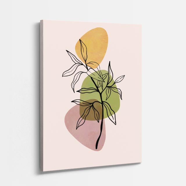cuadro canvas floral y botanico jardin ocre estilo contemporaneo