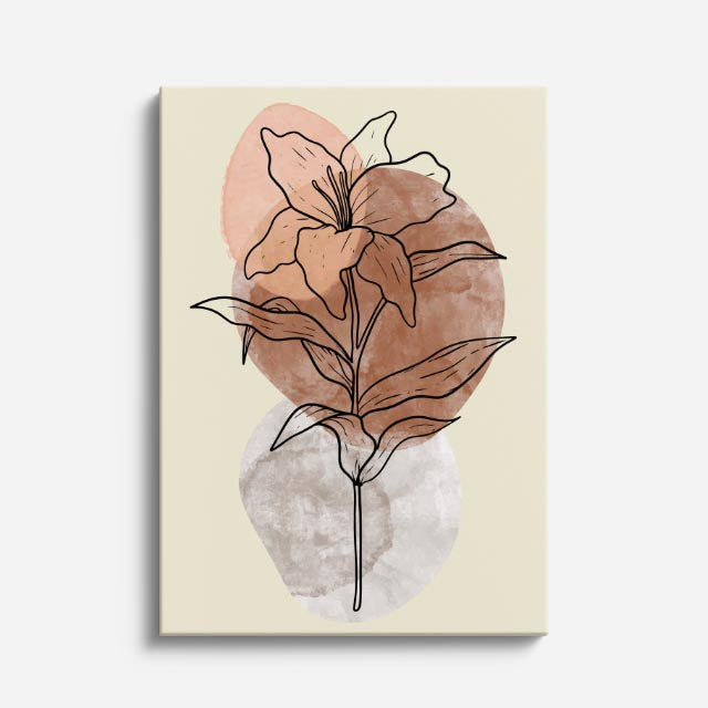 cuadro canvas floral y botanico flor sepia estilo contemporaneo