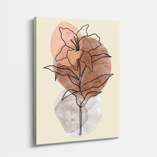 cuadro canvas floral y botanico flor sepia estilo contemporaneo
