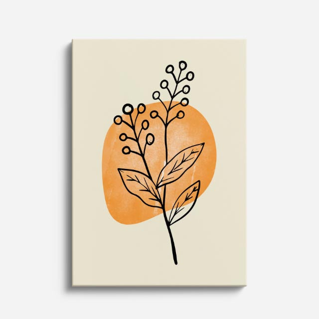 cuadro canvas floral y botanico rama mandarina estilo contemporaneo