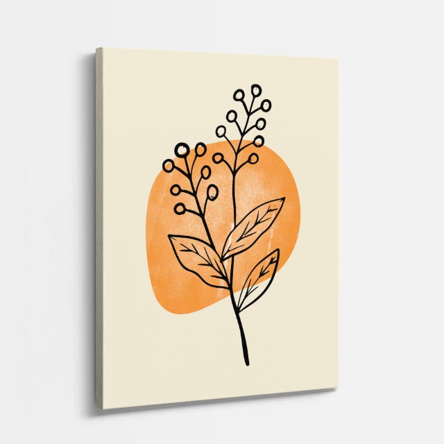 cuadro canvas floral y botanico rama mandarina estilo contemporaneo
