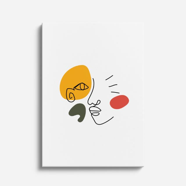 cuadro canvas floral y botanico rostro solar estilo contemporaneo