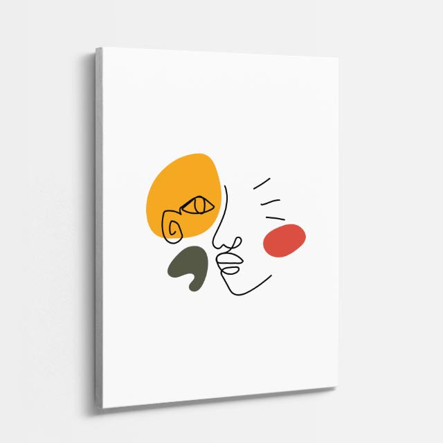 cuadro canvas floral y botanico rostro solar estilo contemporaneo