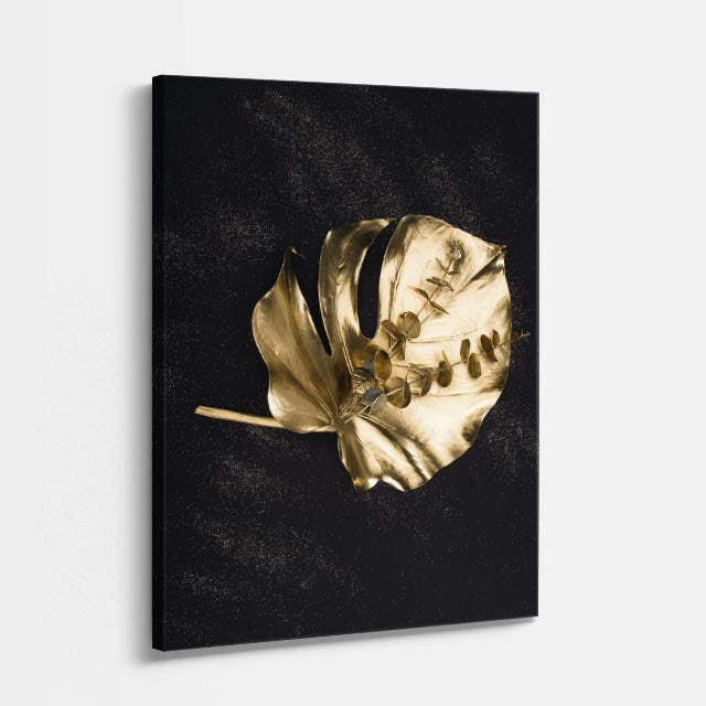 cuadro canvas floral y botanico hoja de ebano estilo contemporaneo