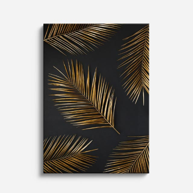 cuadro canvas floral y botanico palmas nocturnas estilo contemporaneo