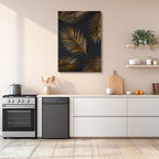 cuadro canvas floral y botanico palmas nocturnas estilo contemporaneo