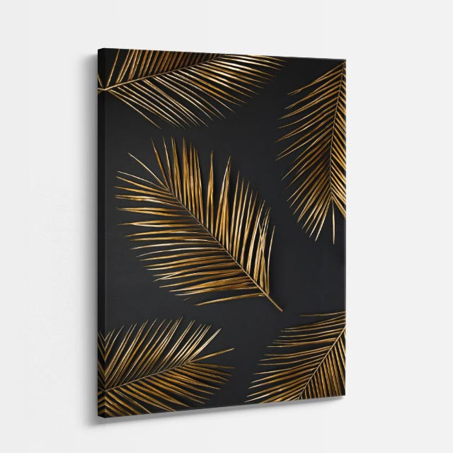 cuadro canvas floral y botanico palmas nocturnas estilo contemporaneo