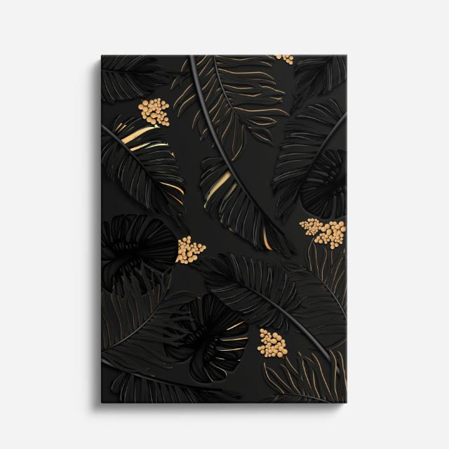 cuadro canvas floral y botanico trama tropical estilo contemporaneo