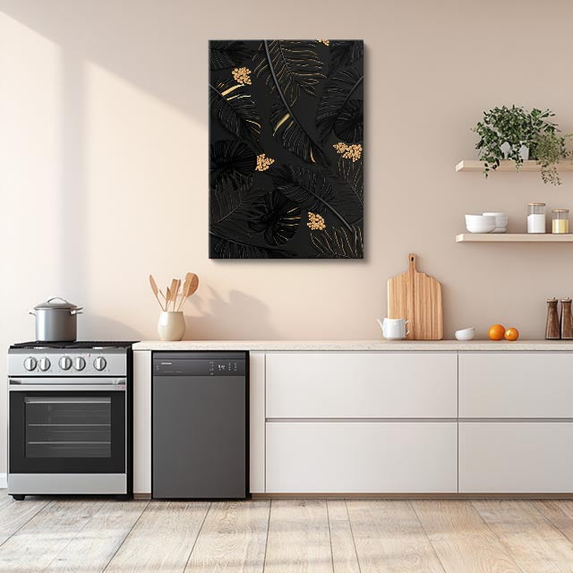 cuadro canvas floral y botanico trama tropical estilo contemporaneo