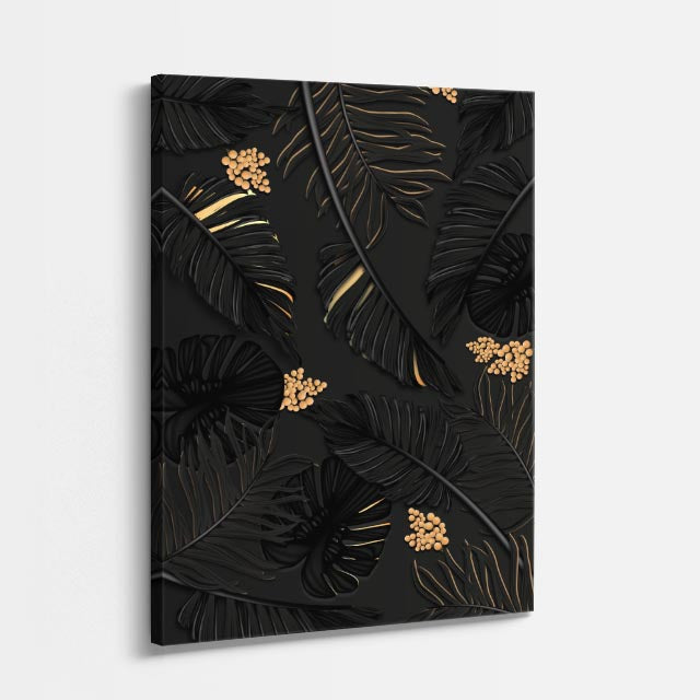 cuadro canvas floral y botanico trama tropical estilo contemporaneo