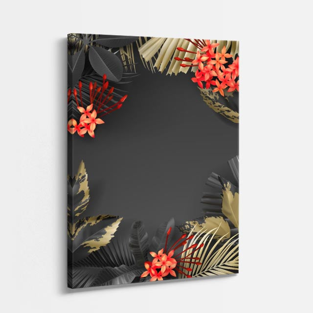 cuadro canvas floral y botanico corona tropical estilo contemporaneo