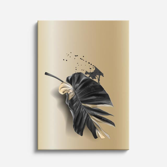 cuadro canvas floral y botanico ala dorada estilo contemporaneo