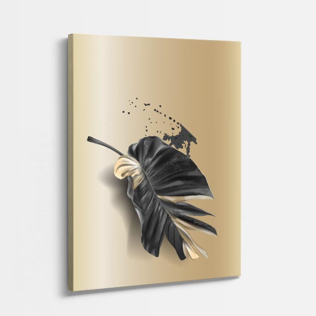 cuadro canvas floral y botanico ala dorada estilo contemporaneo