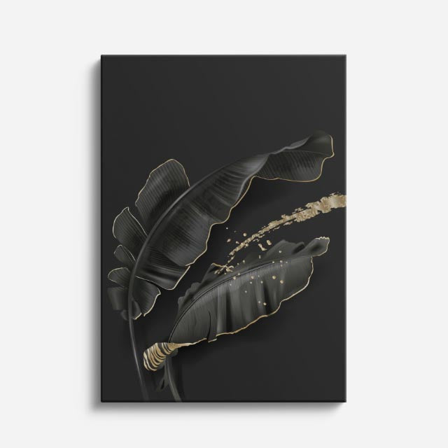cuadro canvas floral y botanico palmas profundas estilo contemporaneo