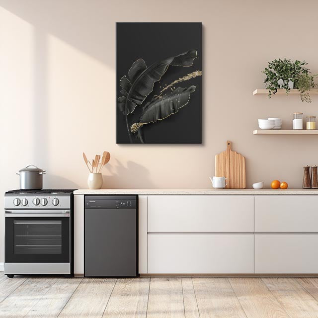 cuadro canvas floral y botanico palmas profundas estilo contemporaneo