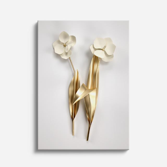 cuadro canvas floral y botanico orquideas de oro estilo contemporaneo