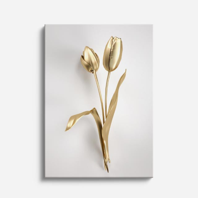 cuadro canvas floral y botanico tulipanes reales estilo contemporaneo