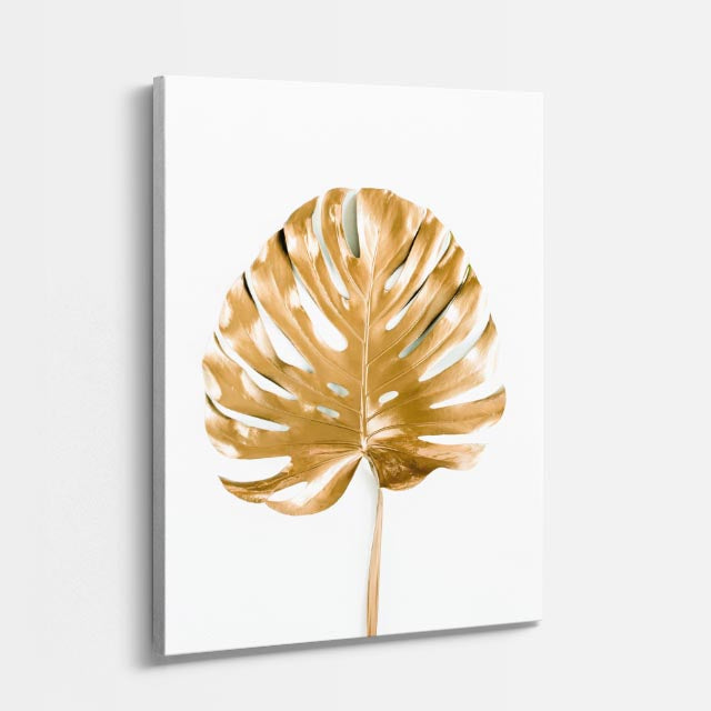 cuadro canvas floral y botanico monstera de oro estilo contemporaneo