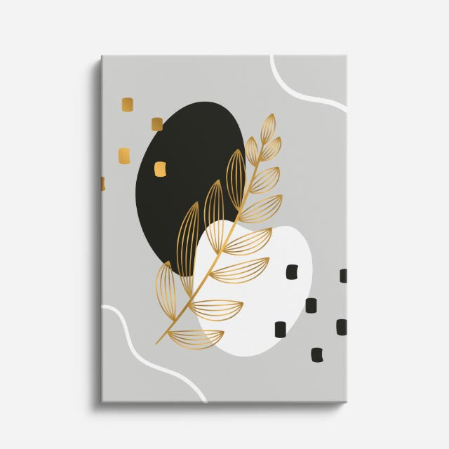 cuadro canvas floral y botanico hojas en eclipse estilo contemporaneo