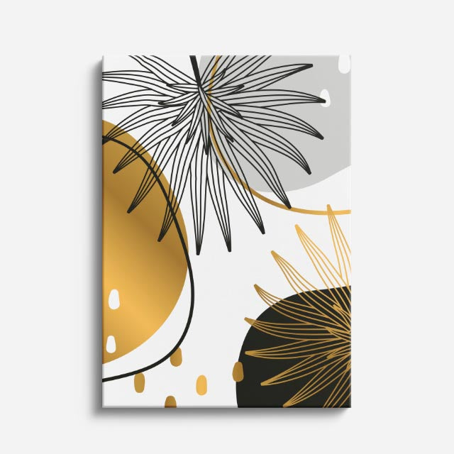 cuadro canvas floral y botanico palmas orbitales estilo contemporaneo