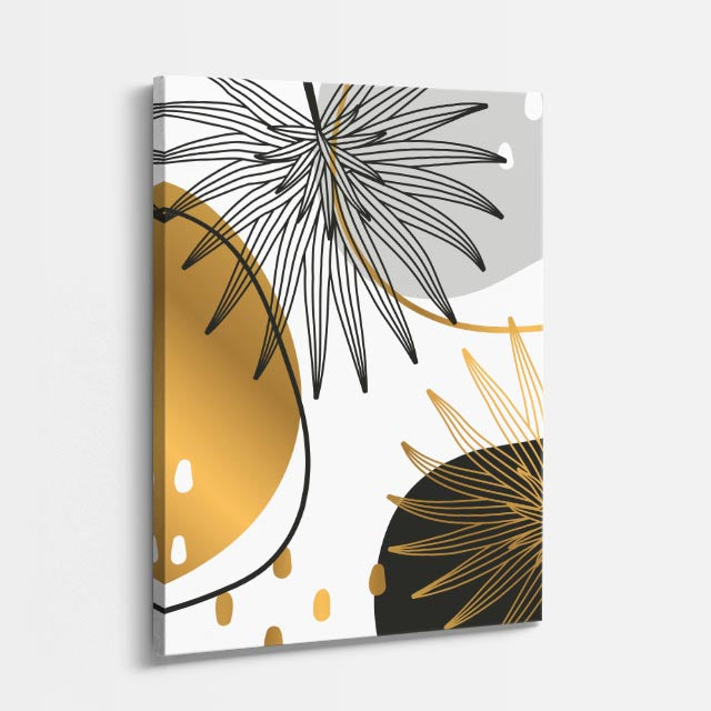 cuadro canvas floral y botanico palmas orbitales estilo contemporaneo