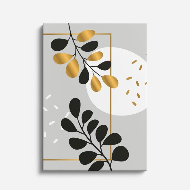 cuadro canvas floral y botanico rama geometrica estilo contemporaneo