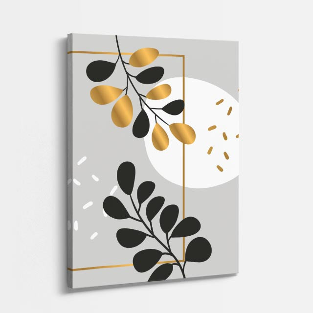 cuadro canvas floral y botanico rama geometrica estilo contemporaneo