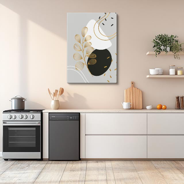 cuadro canvas floral y botanico rama lunar estilo contemporaneo