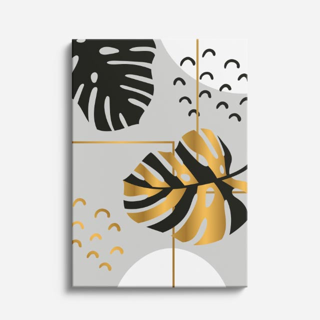 cuadro canvas floral y botanico monstera orbital estilo contemporaneo